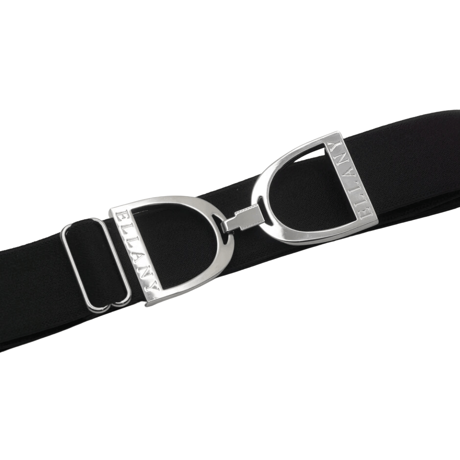 Ellany 1.5" Stirrup Elastic Belt - Black Silver