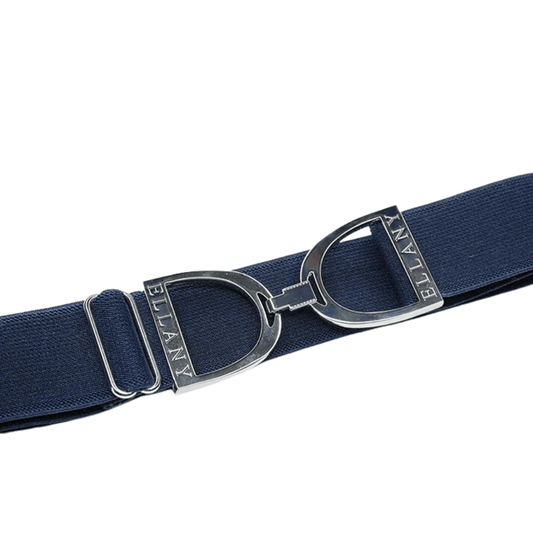 Ellany 1.5" Stirrup Elastic Belt - Navy & Silver