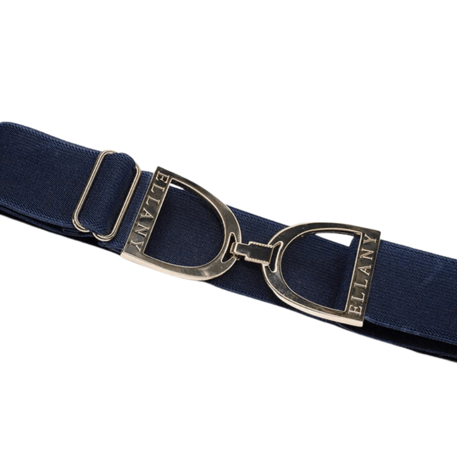 Ellany 1.5" Stirrup Elastic Belt - Navy & Gold