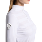 Cavalleria Toscana Perforated Jersey Long Sleeve Training Polo - White