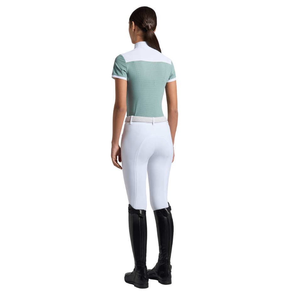 Cavalleria Toscana Junior Perforated Jersey Inserts Short Sleeve Competition Shirt - Light Teal