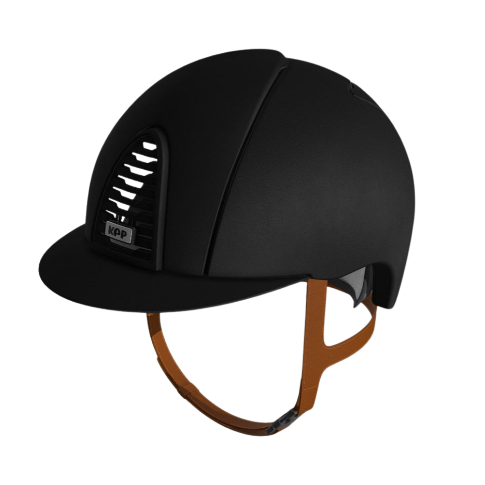 KEP Cromo 2.0 Velvet Black Helmet with Beige Chinstrap