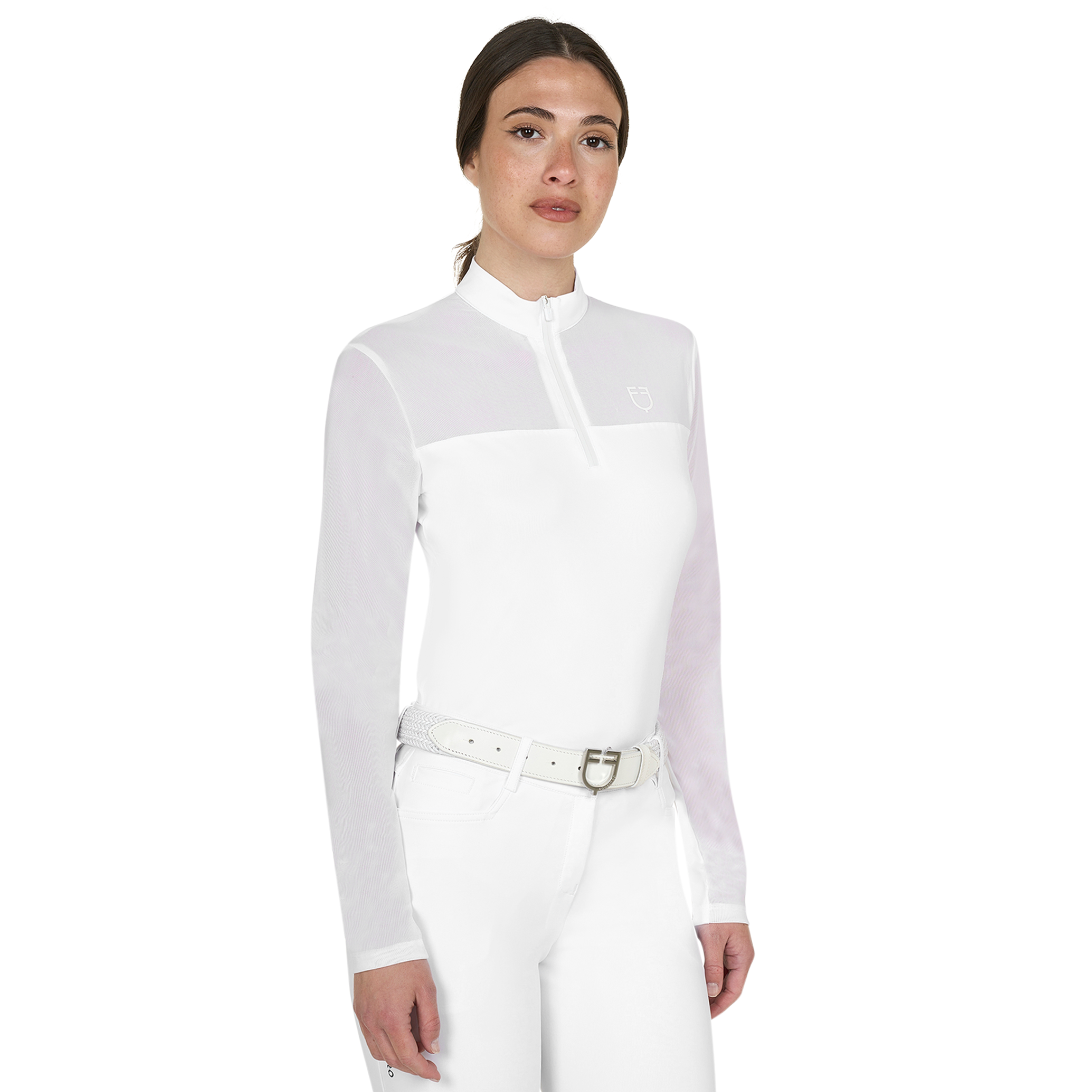 Equestro Micro Mesh Zip Show Shirt