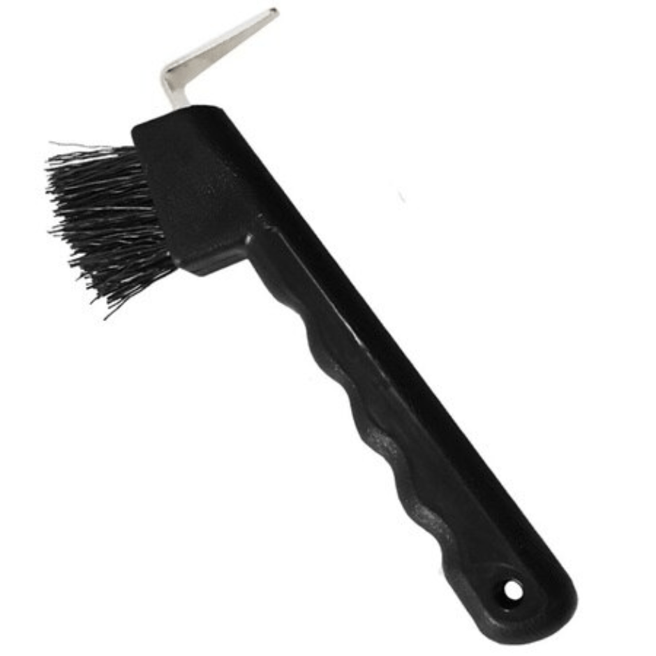 Black hoof pick with brush