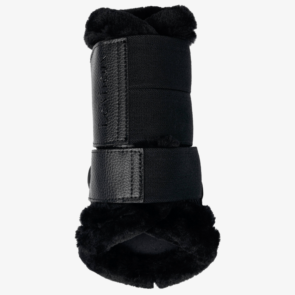 LeMieux Fleece Edged Mesh Brushing Boots - Black