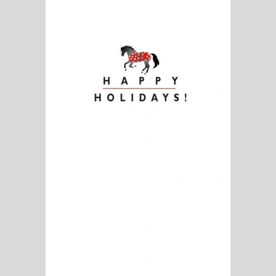 Christmas Card - Xmas Tree Blanketed Horses