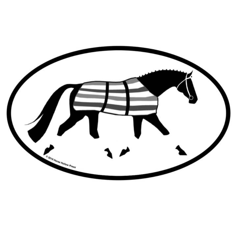 Waterproof Horse Newmarket Oval Sticker - 3 x 5"