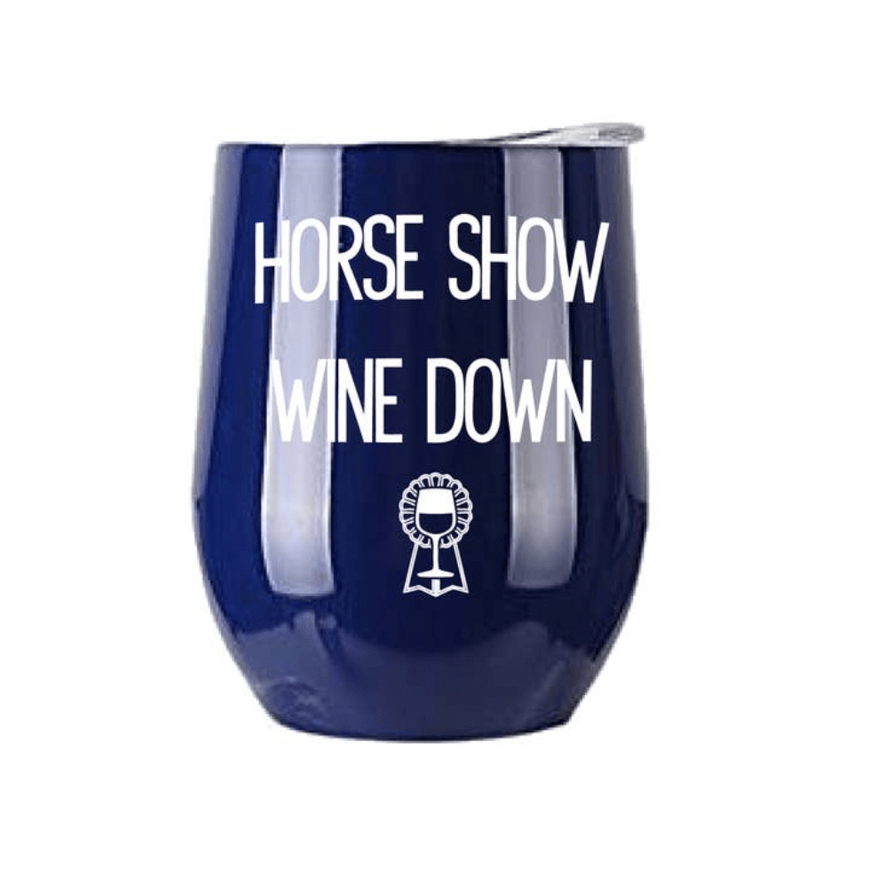 Spiced Equestrian Horse Show Wine Down Insulated Cup - Navy