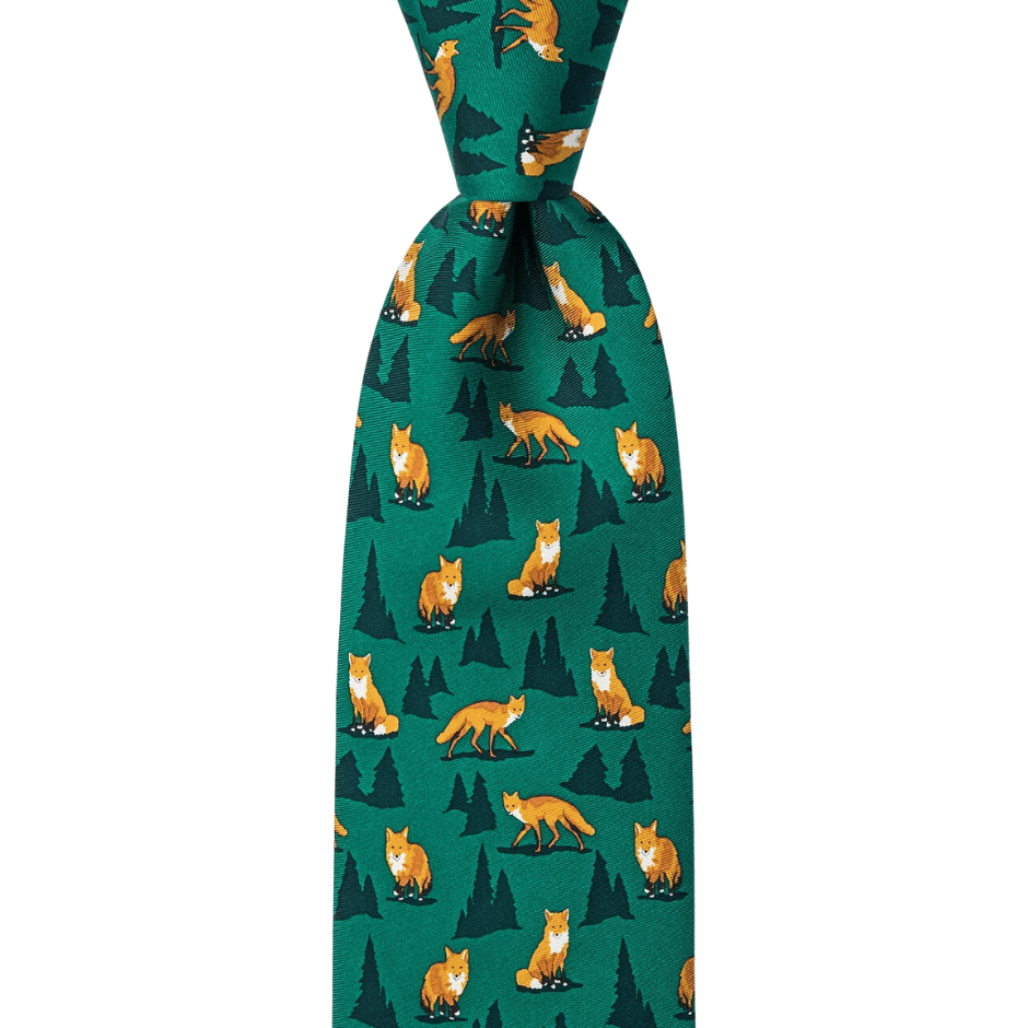 Equestrian Men's Necktie - Green For Fox Sake