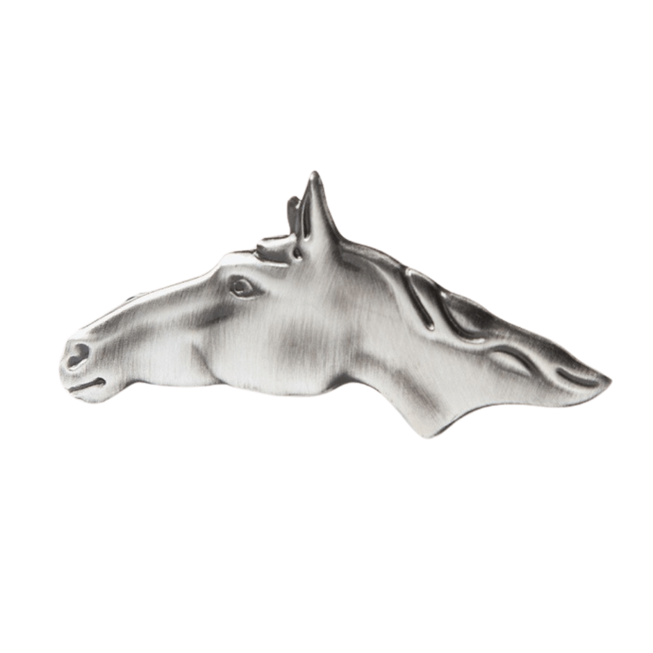 Antiqued Silver Tie Bar - Horse Head