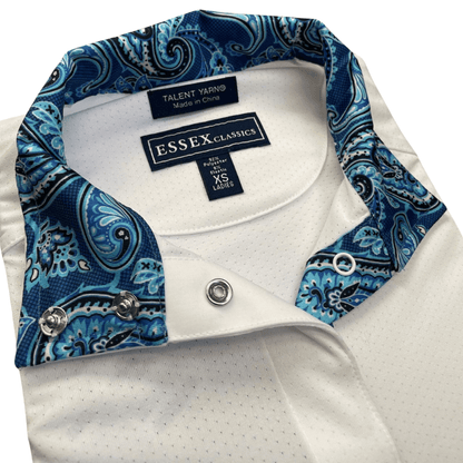 Essex Ladies Talent Yarn Long Sleeve Show Shirt - Blue Paisley