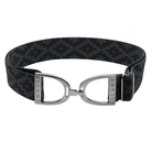 Charcoal Patterned - 1.5" Gunmetal Stirrup Elastic Belt