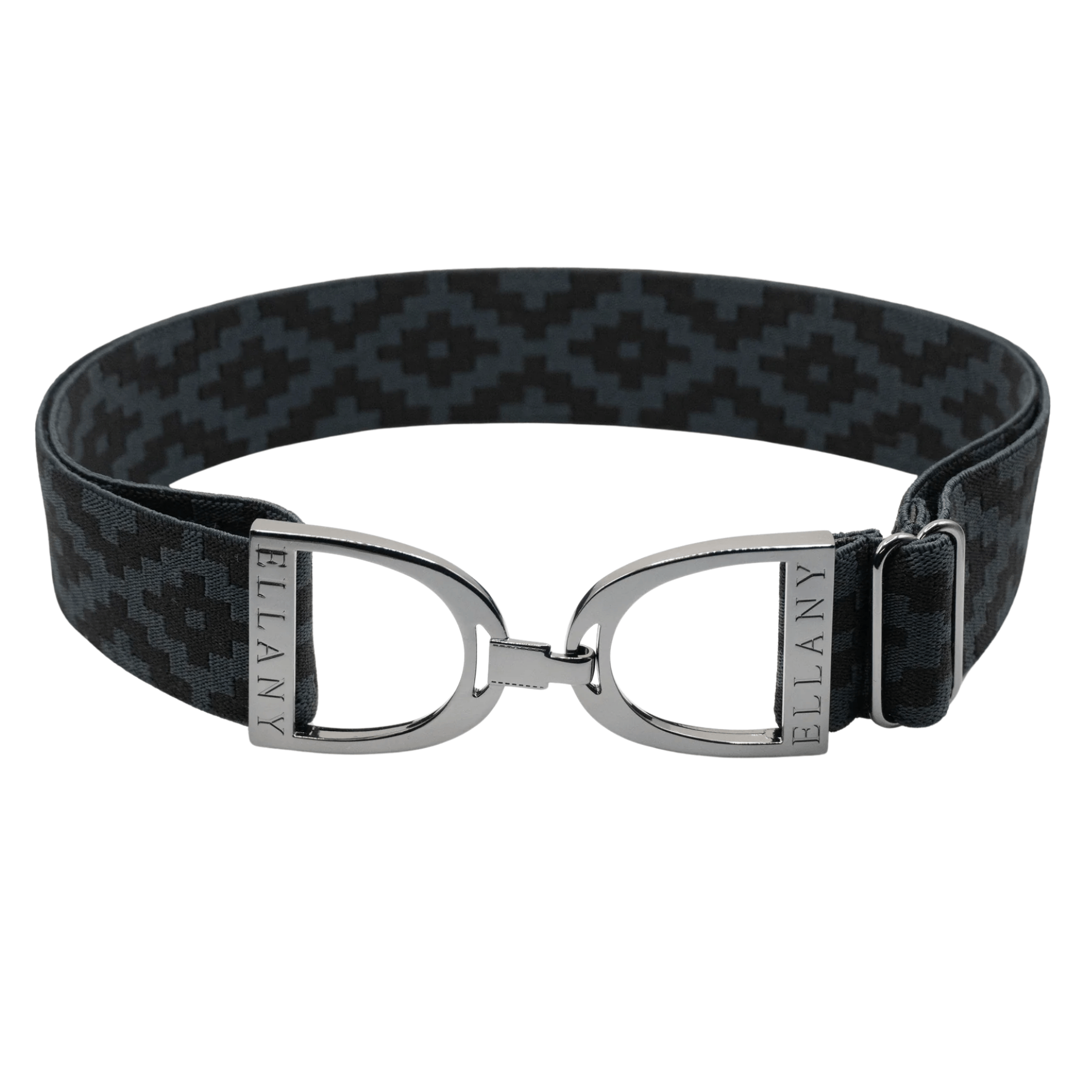 Charcoal Patterned - 1.5" Gunmetal Stirrup Elastic Belt