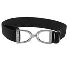 Black - 1.5" Gunmetal Stirrup Elastic Belt