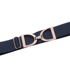 Navy - 1.5" Rose Gold Stirrup Equestrian Elastic Belt