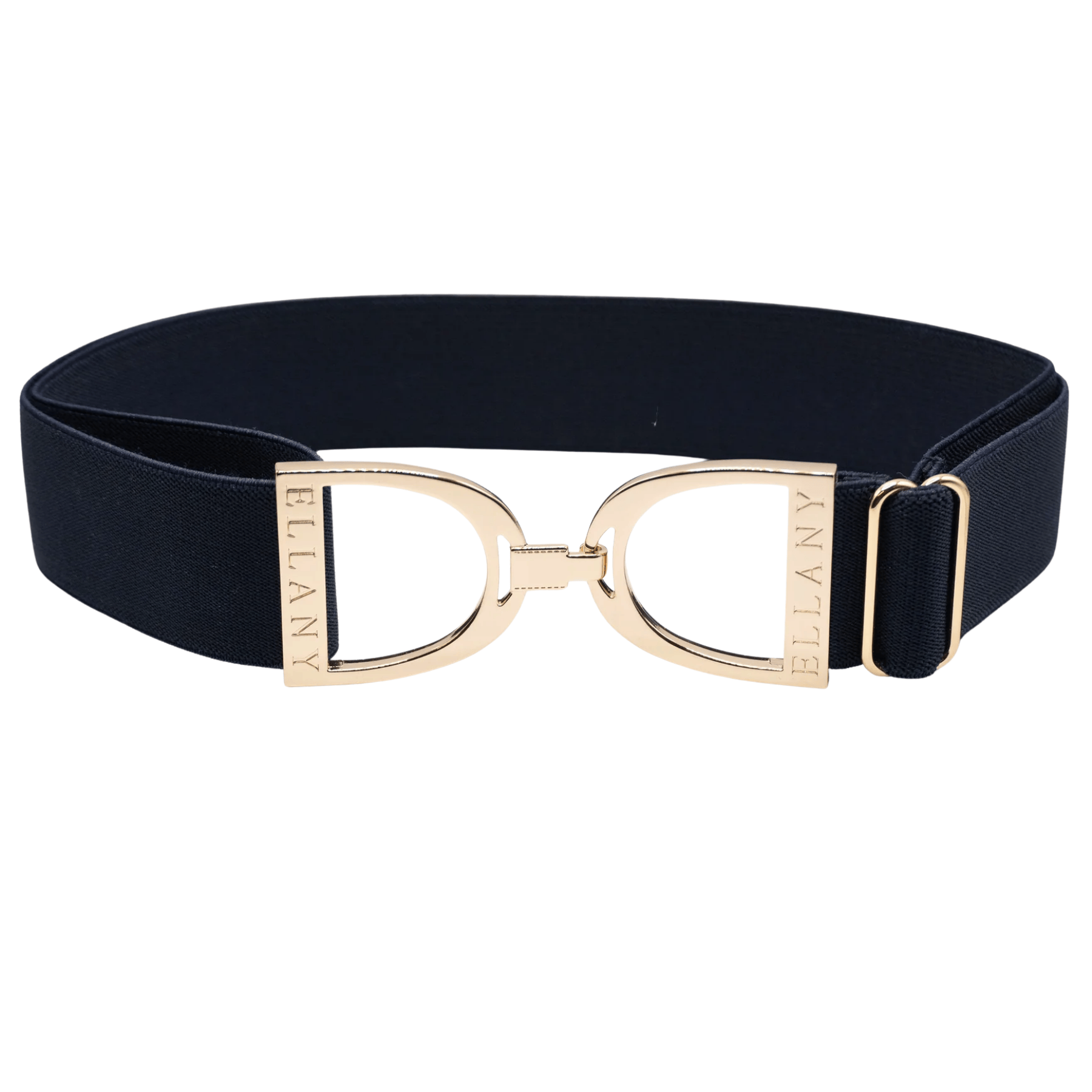 Navy - 1.5" Gold Stirrup Equestrian Elastic Belt