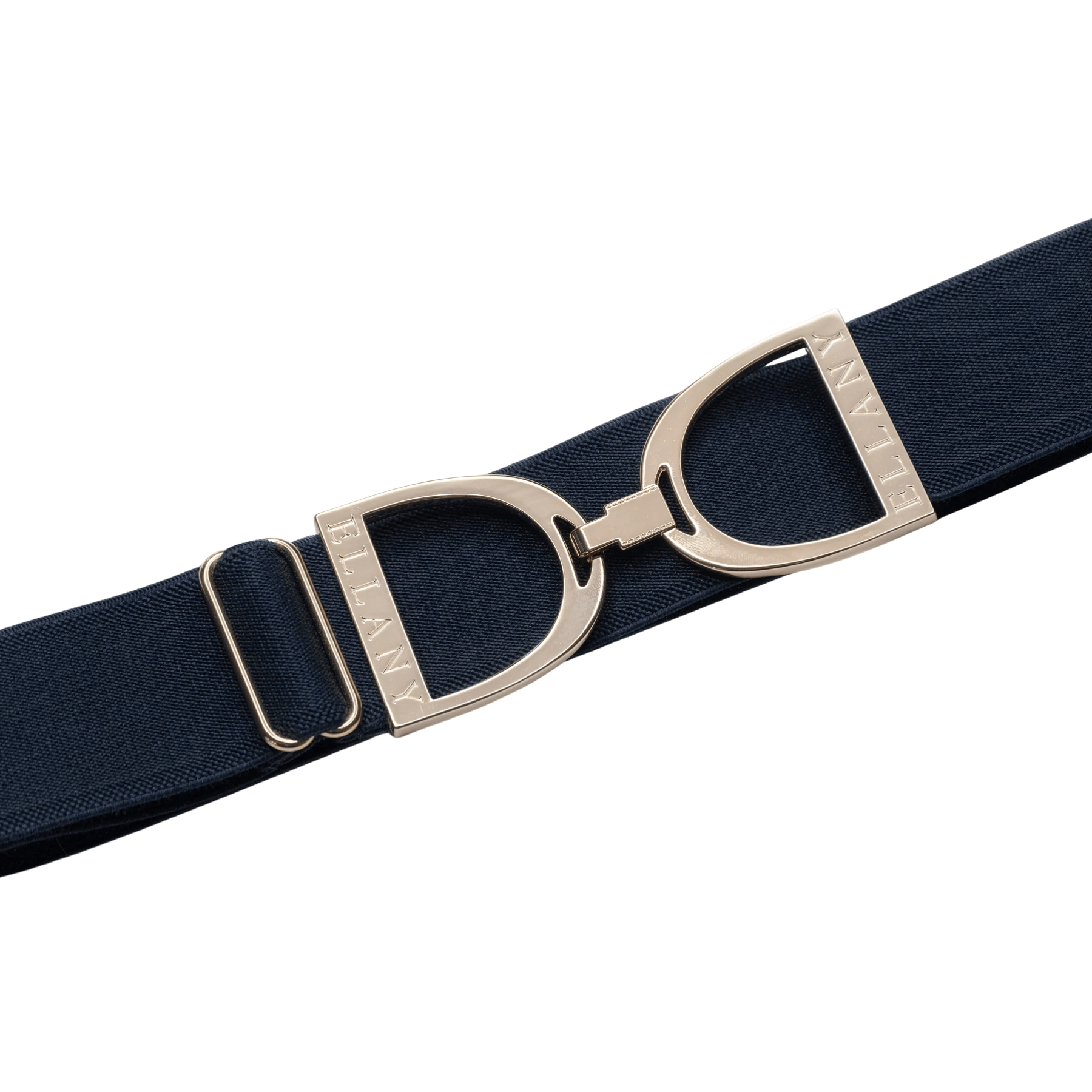 Navy - 1.5" Gold Stirrup Equestrian Elastic Belt