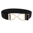 Black - 1.5" Gold Stirrup Equestrian Elastic Belt