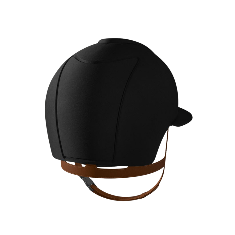 KEP Cromo 2.0 Velvet Black Helmet with Beige Chinstrap & Polo Brim
