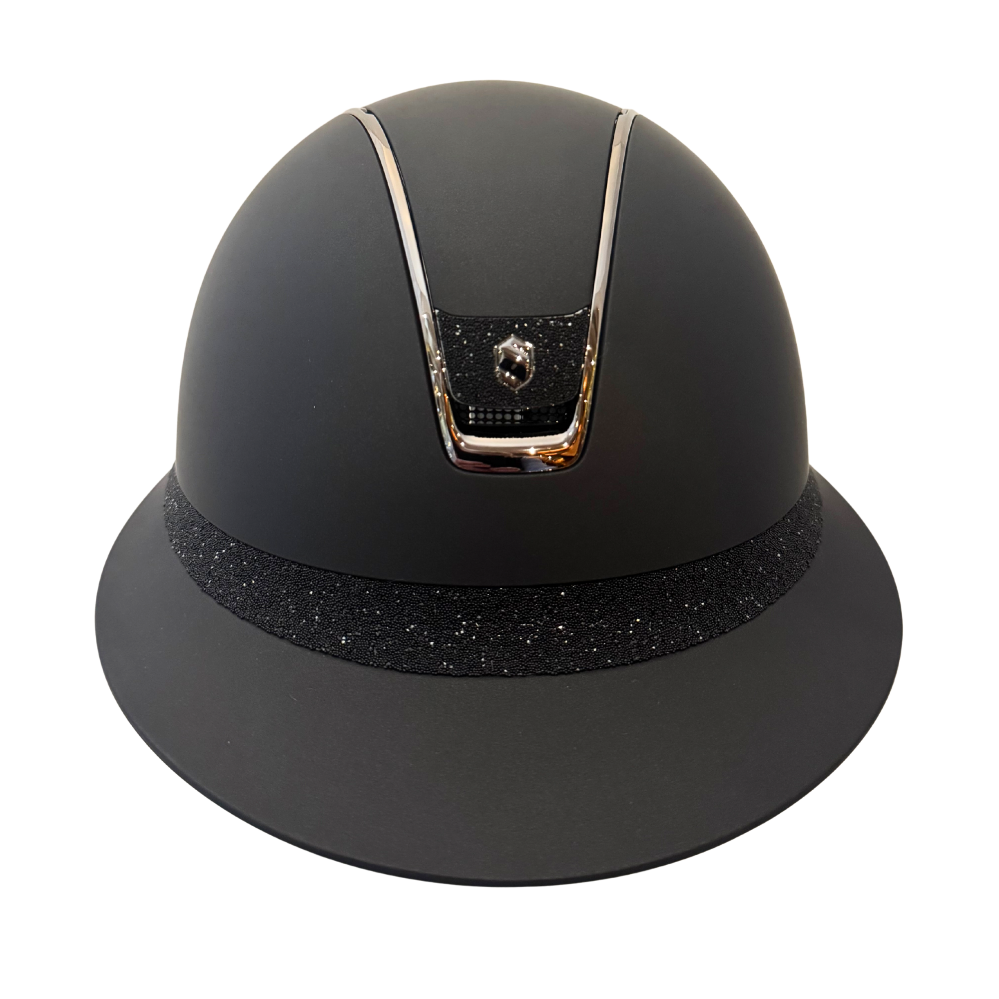 Samshield 2.0 Miss Shield Shadowmatt with Crystal Fabric Frontal Band and Blazon Helmet