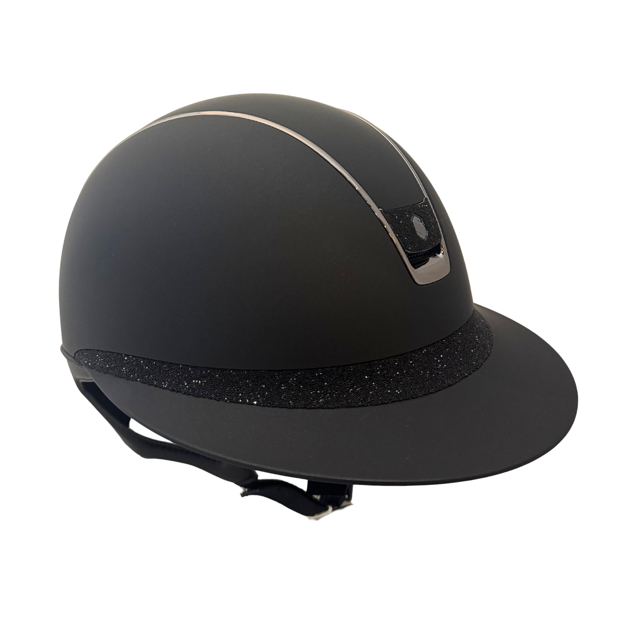 Samshield 2.0 Miss Shield Shadowmatt with Crystal Fabric Frontal Band and Blazon Helmet