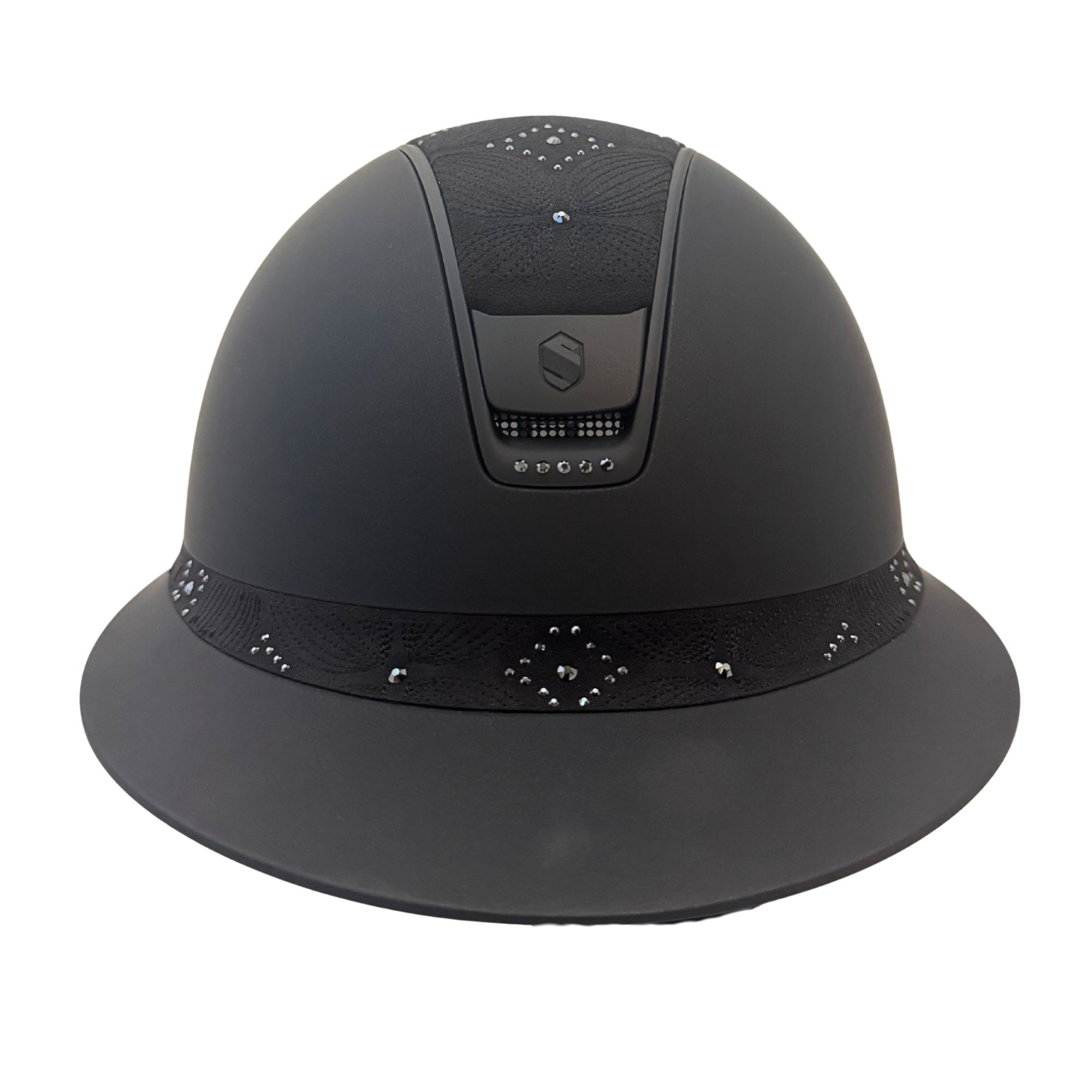 Samshield 2.0 Miss Shield Shadowmatt with a Celestial Crystal Top and Frontal Band with 5 Swarvoski Crystals Helmet