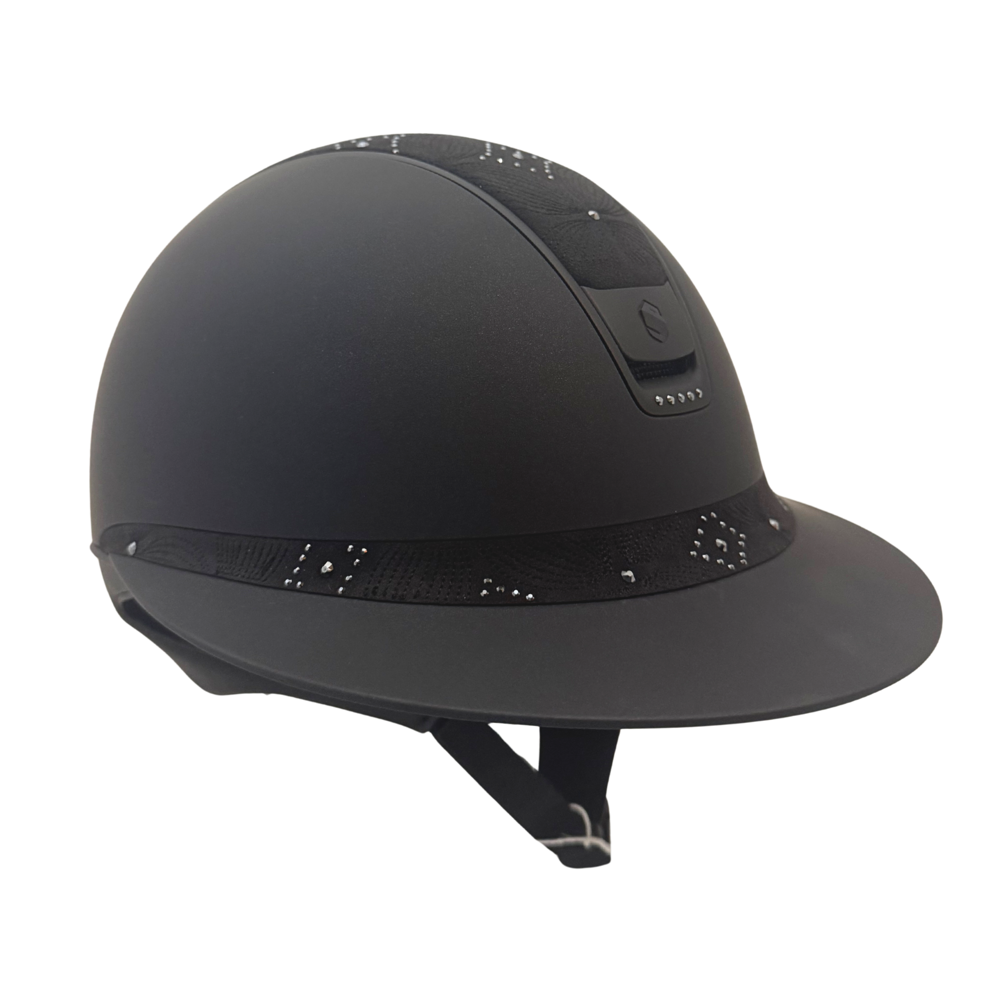 Samshield 2.0 Miss Shield Shadowmatt with a Celestial Crystal Top and Frontal Band with 5 Swarvoski Crystals Helmet