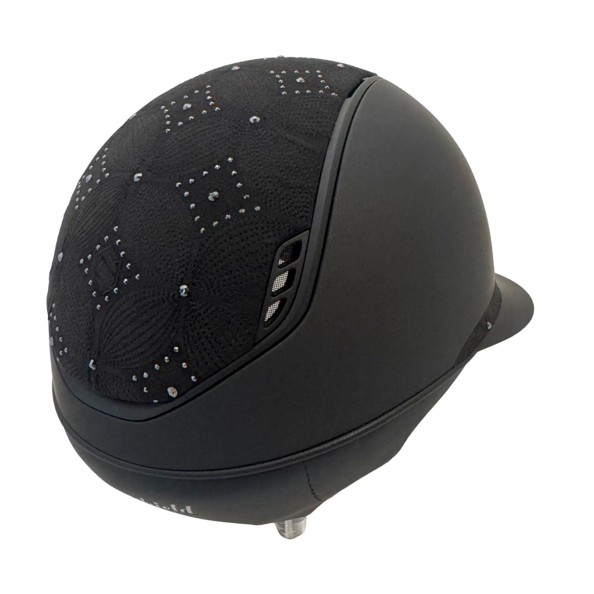 Samshield 2.0 Miss Shield Shadowmatt with a Celestial Crystal Top and Frontal Band with 5 Swarvoski Crystals Helmet