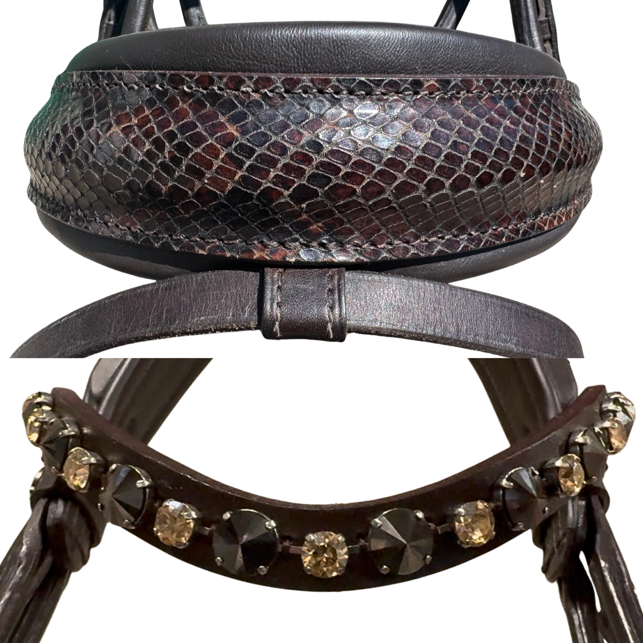 Otto Schumacher Demo Munchen Feel Good Roundstyled Snaffle Bridle - Chocolate Leather with Halo Brow