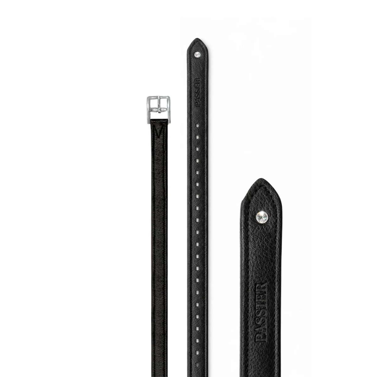 Passier Velvet Touch Stirrup Leathers with Clear Crystal