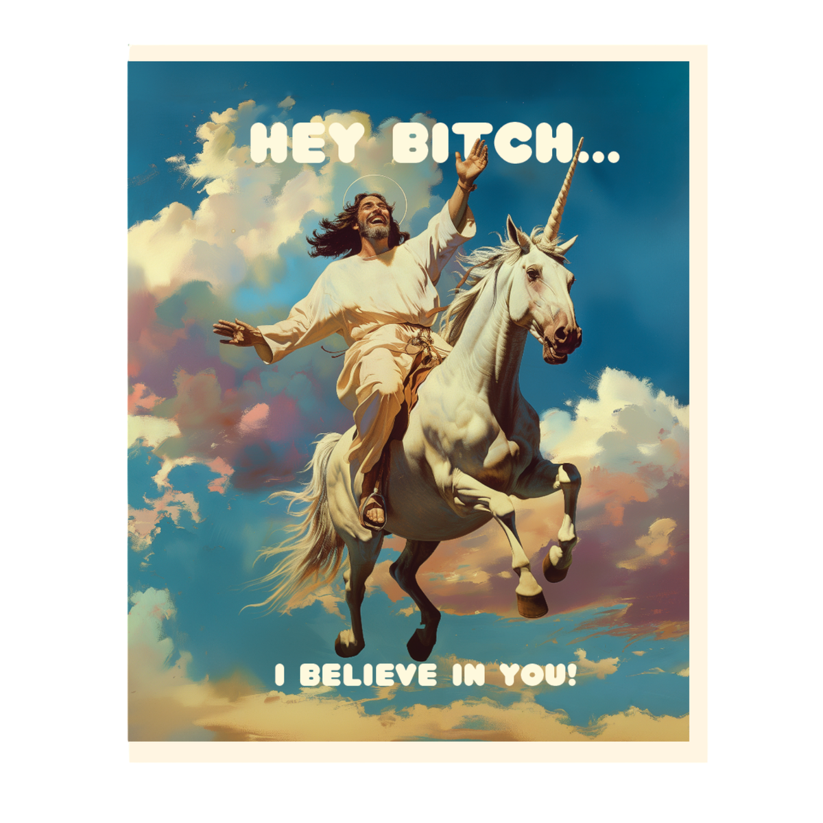 Unicorn Jesus Greeting Card