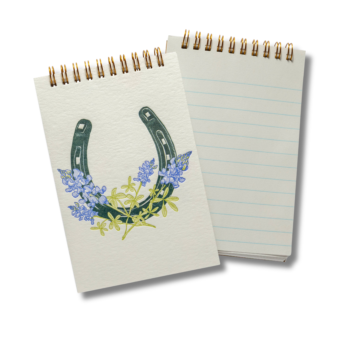 Horseshoe & Bluebonnets Letterpress Notebook