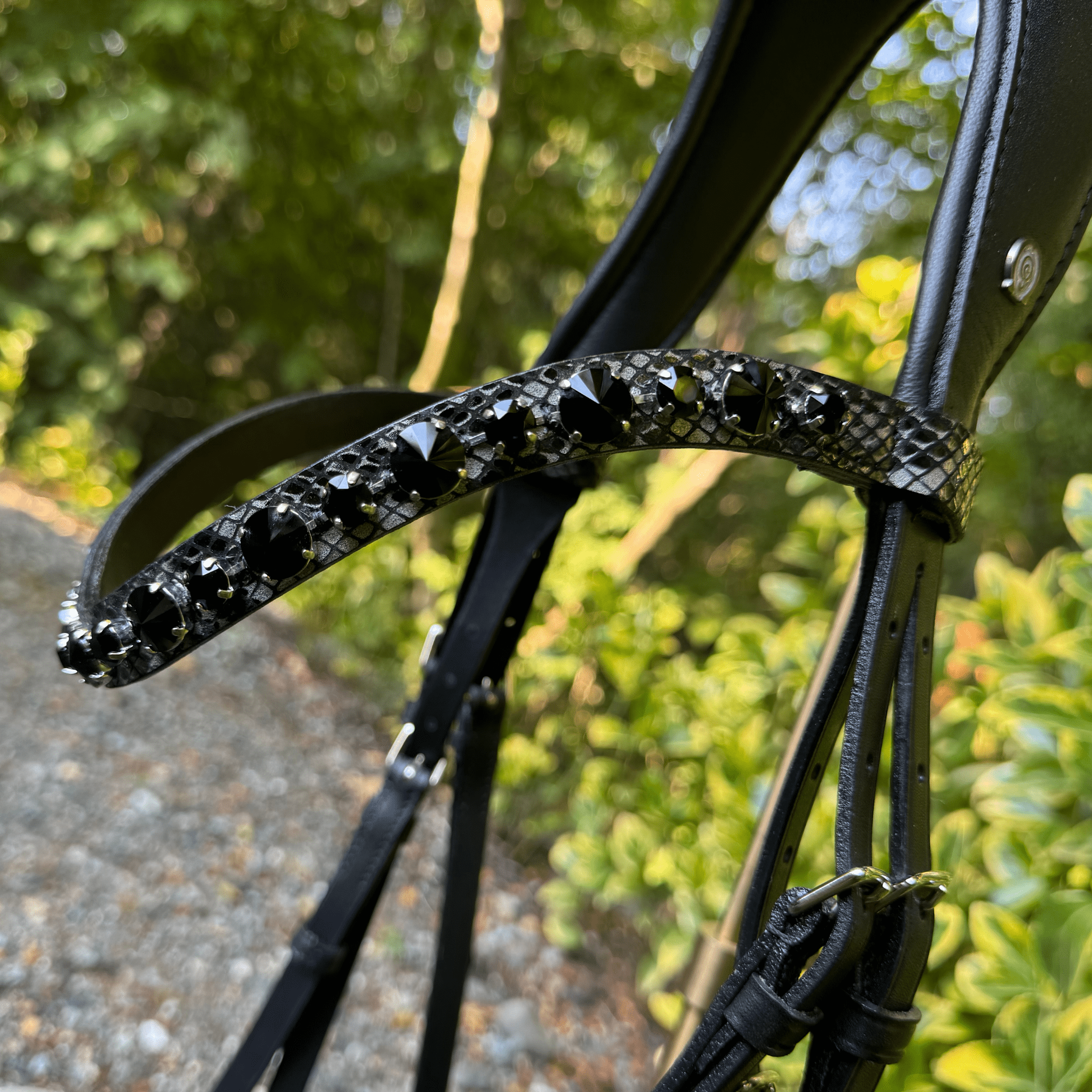 Otto Schumacher Tokyo Snaffle Silver Padding Shiny Snake Grey