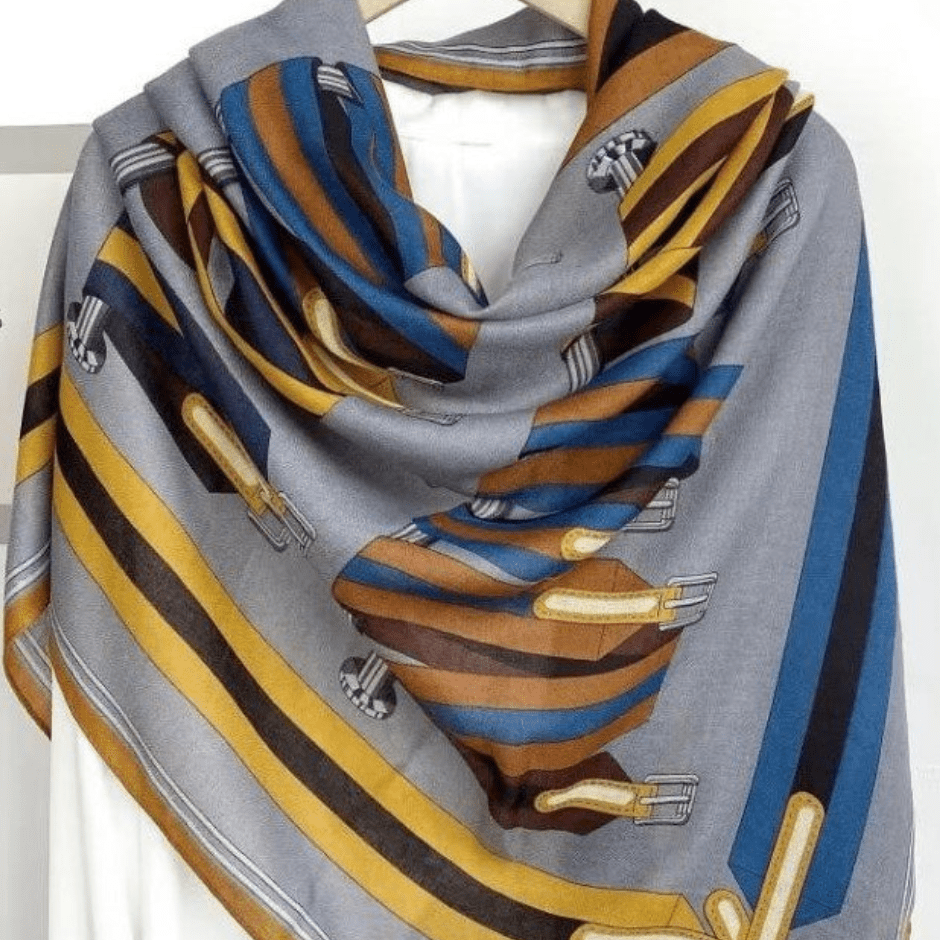 Blue and Brown Horse Scarf