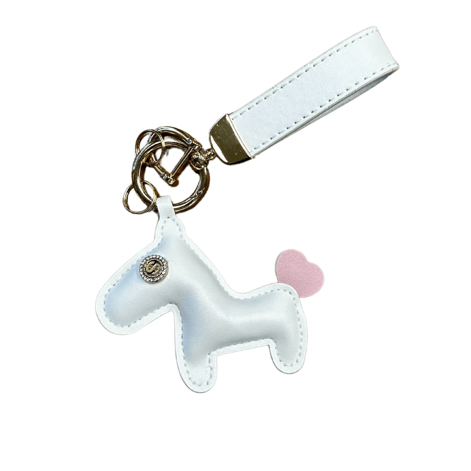 White Horse Keychain - White