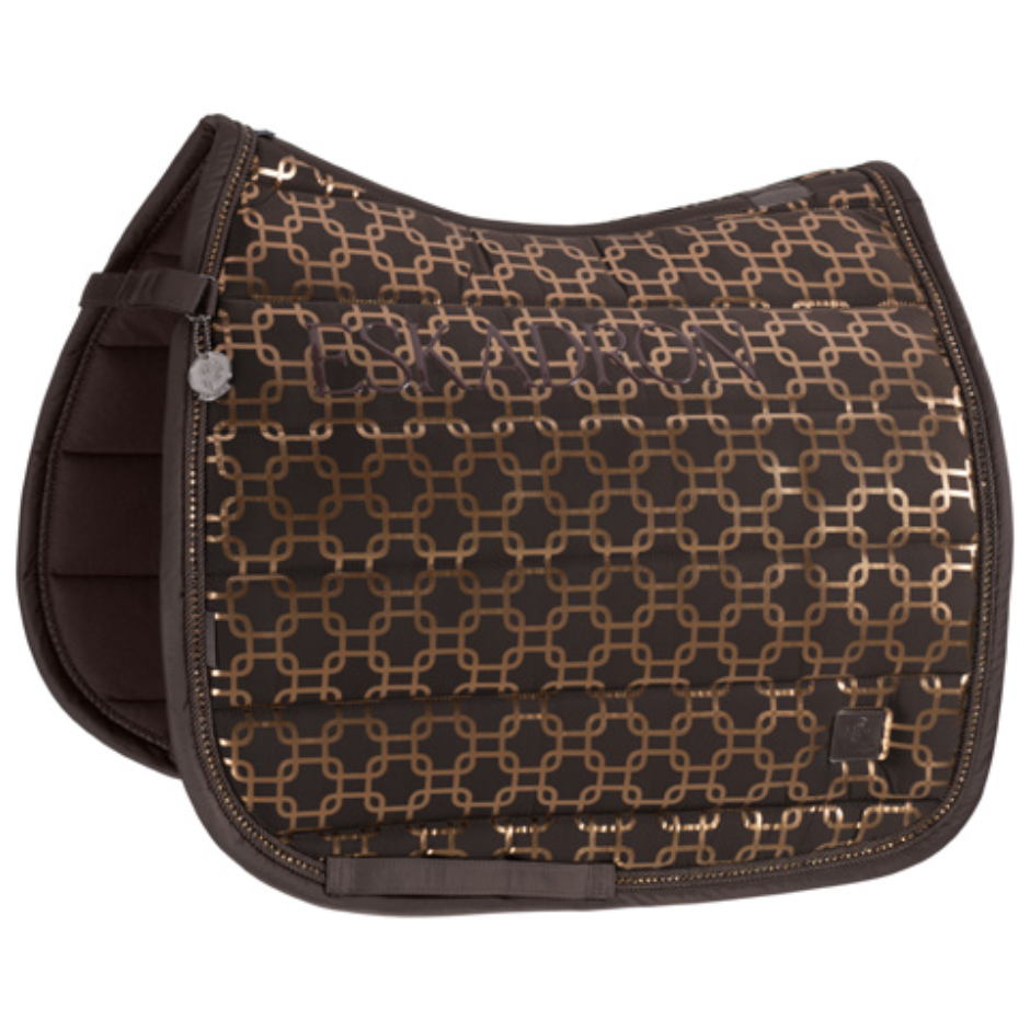 Eskadron Glossy Chain Cystal Dressage Pad - Teak Brown