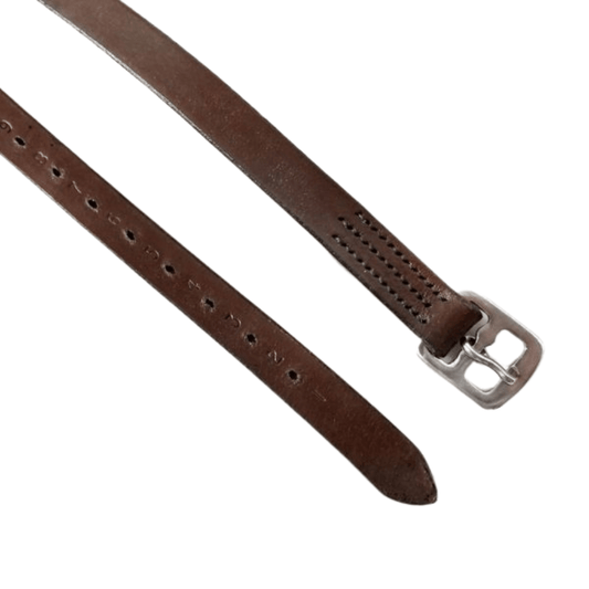 KL Select Half Hole Stirrup Leathers - Brown - 3/4"