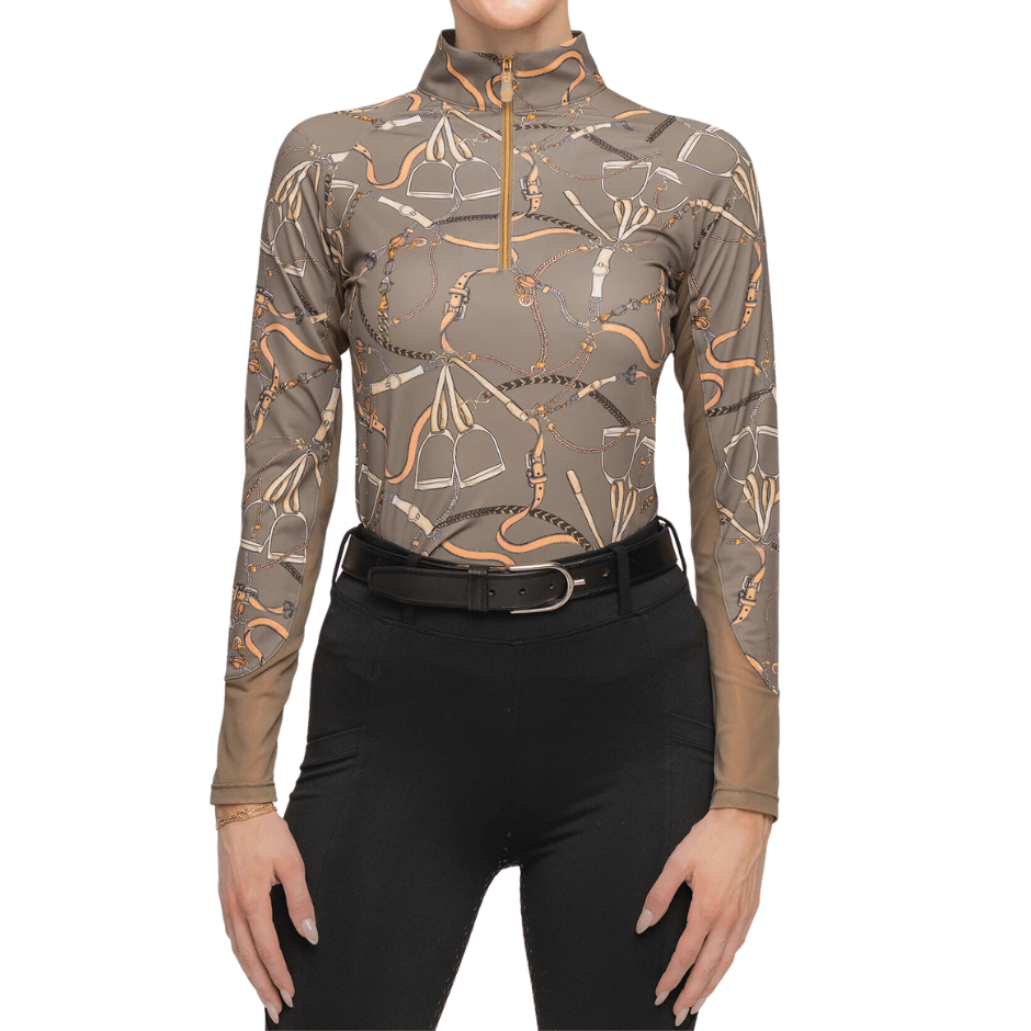 Kastel Denmark Long Sleeve Sun Shirt 1/4 Zip - Taupe Belts