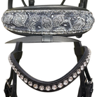 Otto Schumacher Elegant Snaffle Bridle with White Blue Romantic Caveson