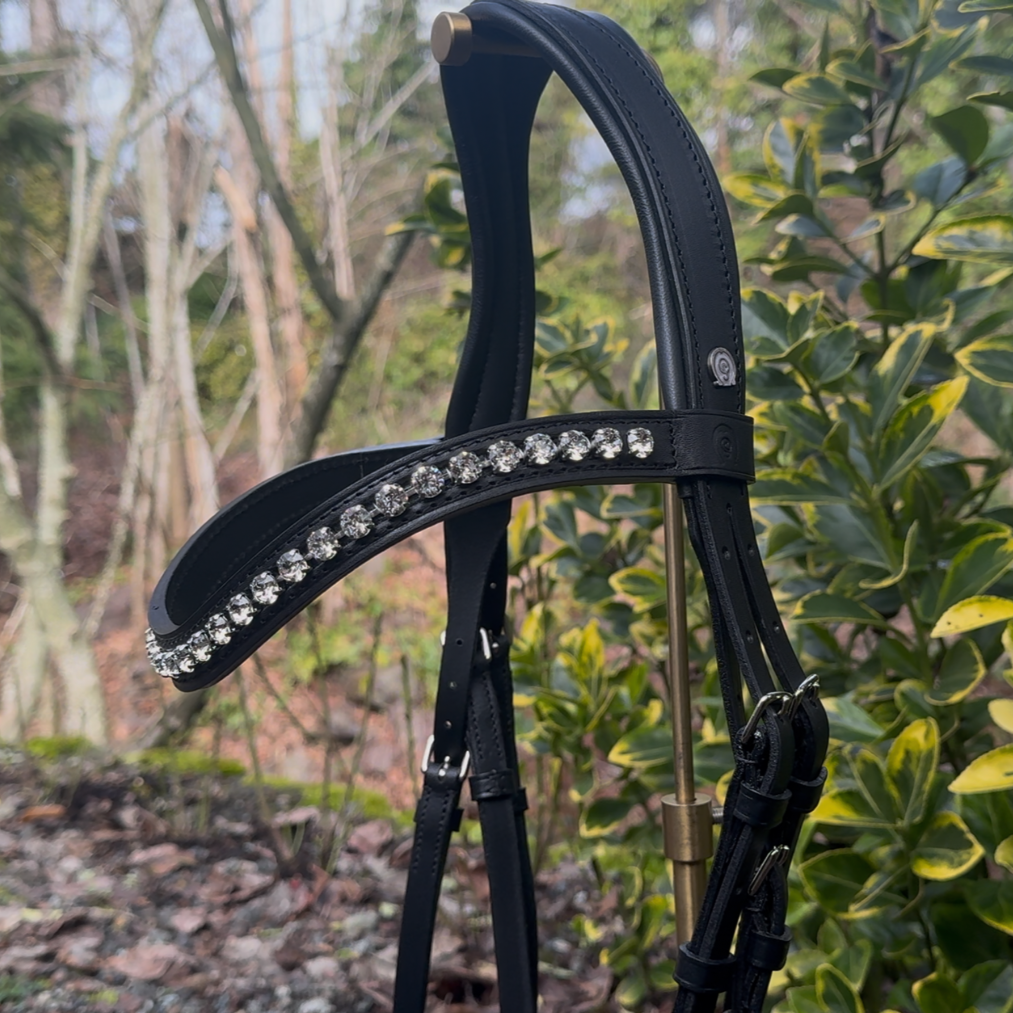 Otto Schumacher Elegant Snaffle Bridle with White Blue Romantic Caveson