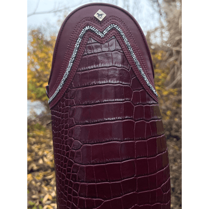 Custom DeNiro Bellini Dressage Boots - Malibu Mosto with Chrome Crystal Rondine Top