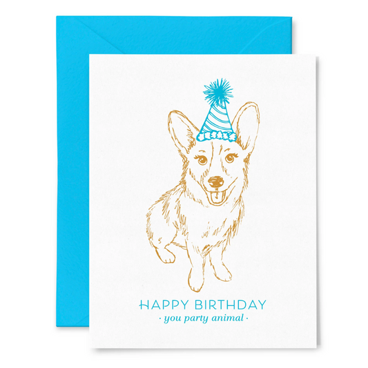 Corgi Happy Birthday Card