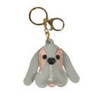 Leather Dog Keychain - Grey