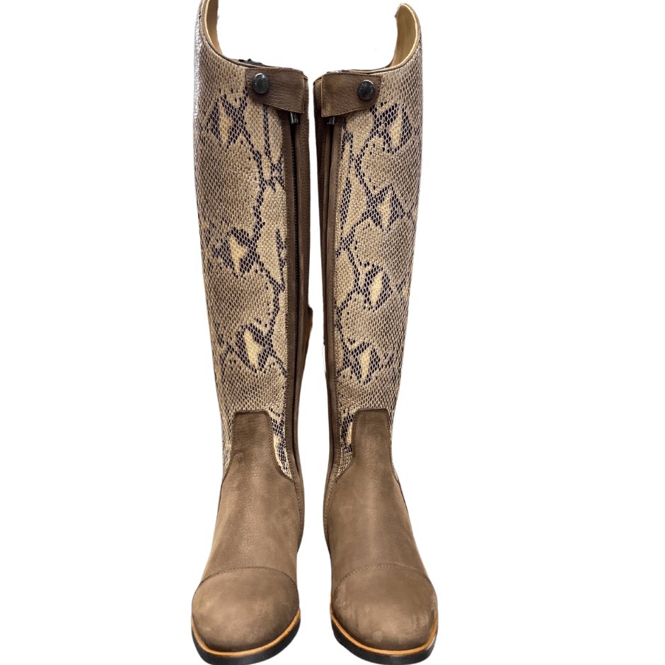 *Custom Kingsley Capri 02 Dressage Boot - Nubuck Brown with Python