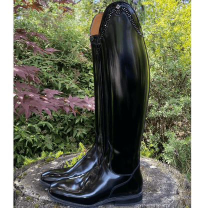 Custom DeNiro Bellini Dressage Boot - Brushed Black with Crystal Rondine Top - 41 MA/M