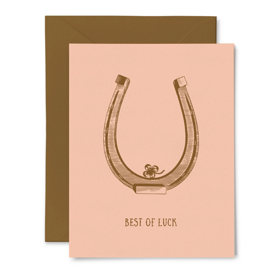 Best Of Luck Horseshoe Card