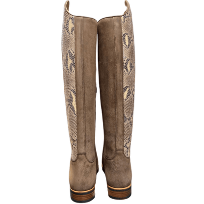 *Custom Kingsley Capri 02 Dressage Boot - Nubuck Brown with Python