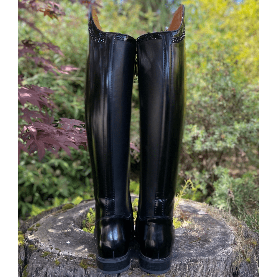 Custom DeNiro Bellini Dressage Boot - Brushed Black with Crystal Rondine Top - 41 MA/M