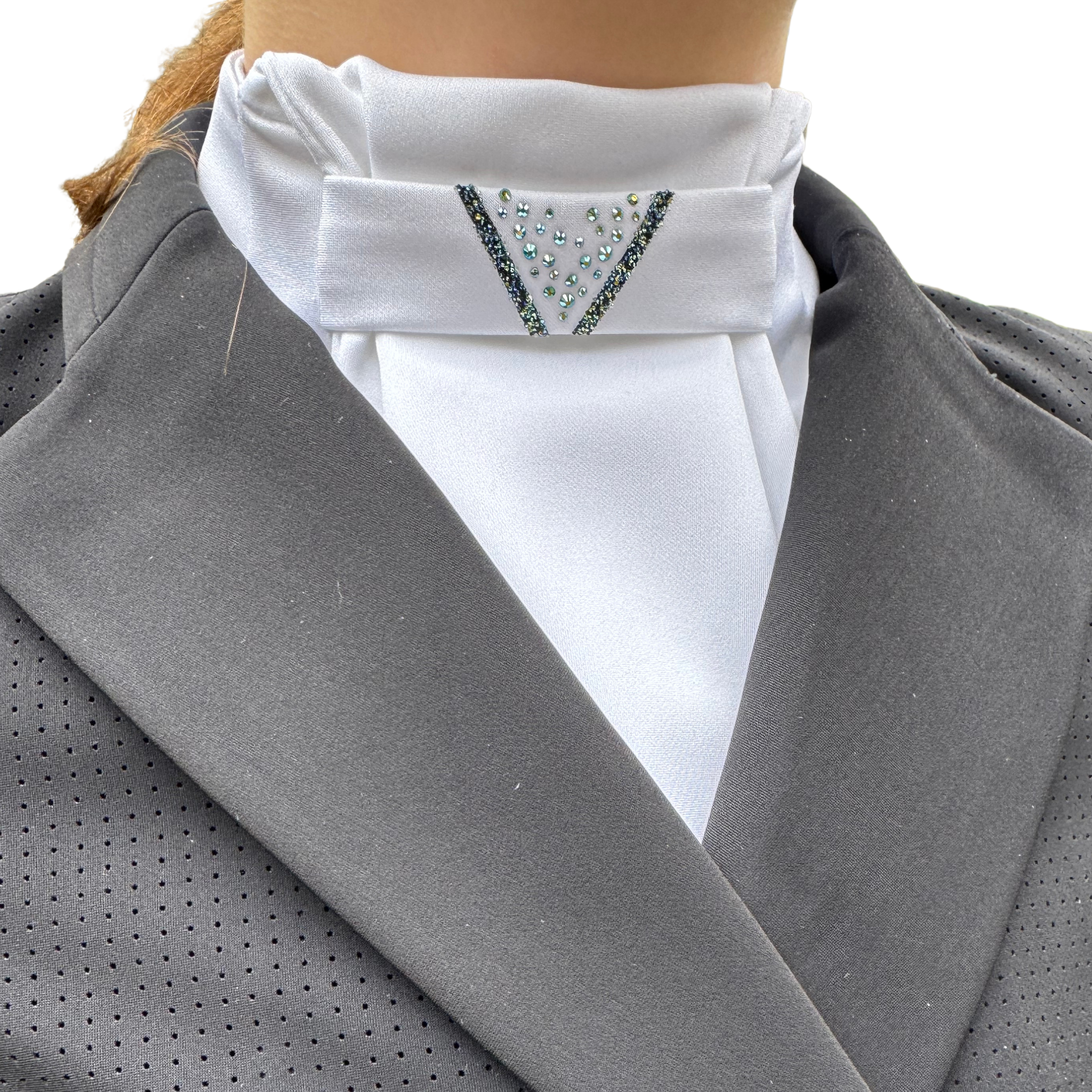 Samshield Plastron Crystal Fabric Triangle Stock Tie