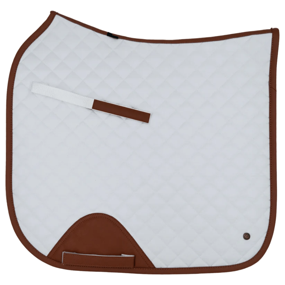 Sixteen Cypress Dressage Pad - White & Cognac